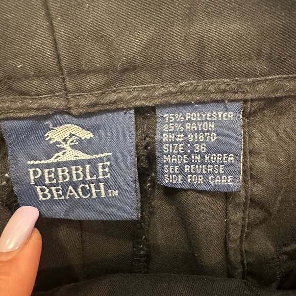 Pebble Beach Golf Shorts Mens 36 Navy Pleated Front Classic Fit - Picture 6 of 6